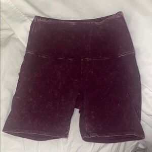 PINK Victoria's Secret acid washed Bike Shorts in Deep Burgundy